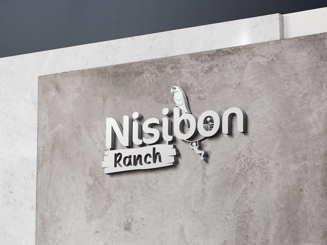 Montaje Logo Pared Nisibon Ranch